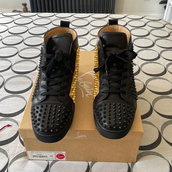 Christian Louboutain Red Bottoms, Men’s Size US (12) EU (45) Black & Gold - Picture 1 of 7